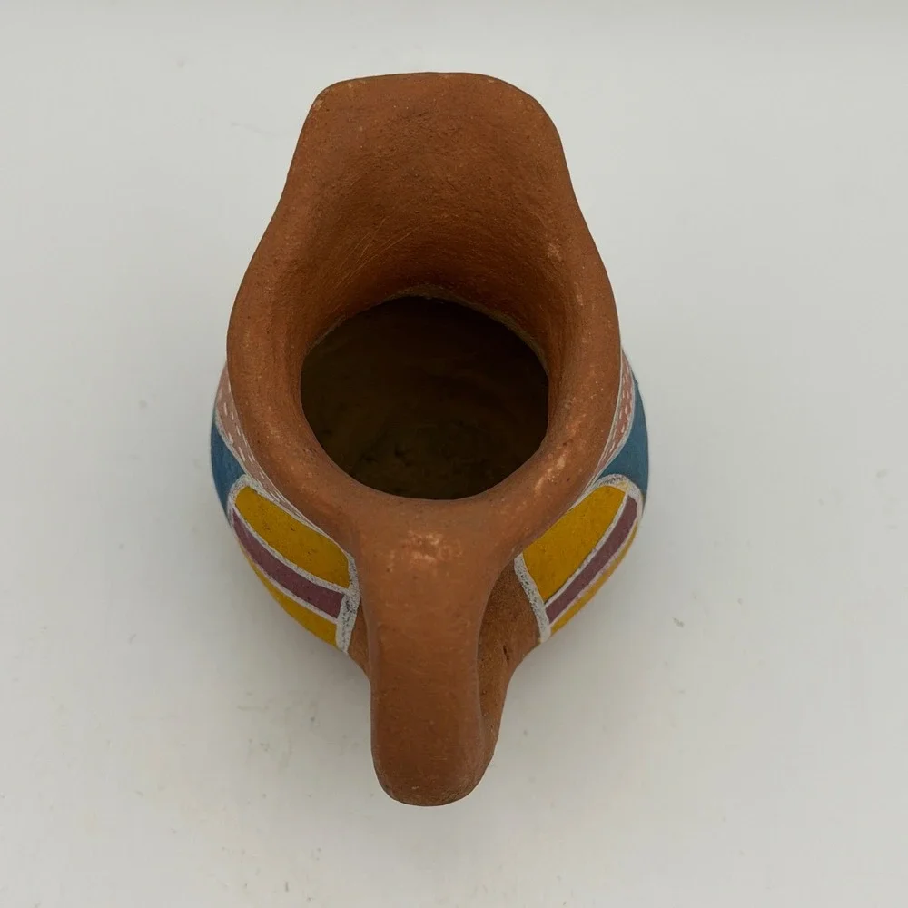Southwestern‎ Hand Painted Mini Pottery Pitcher Terracotta 3